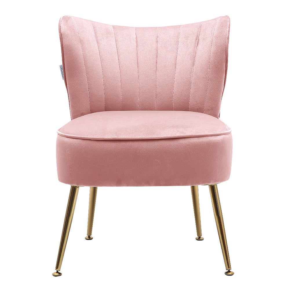 Velvet Cocktail Chairs Accent Chairs with Gold Legs - House Comfort