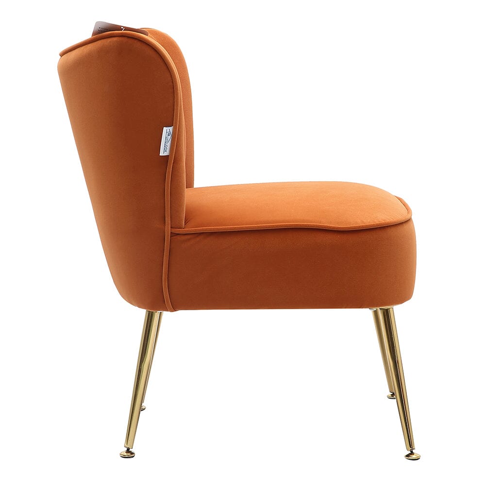 Velvet Cocktail Chairs Accent Chairs with Gold Legs - House Comfort