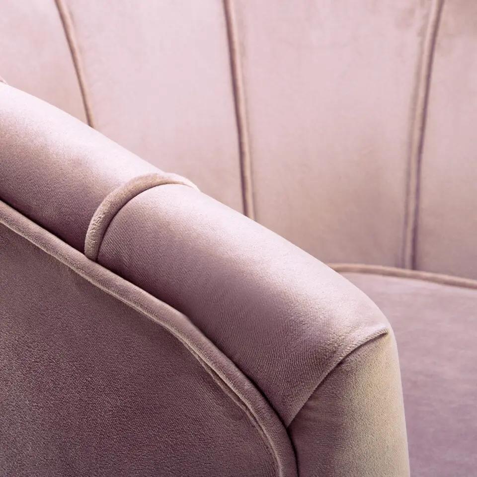 Velvet Noble Armchair with Gold Metal Legs - House Comfort