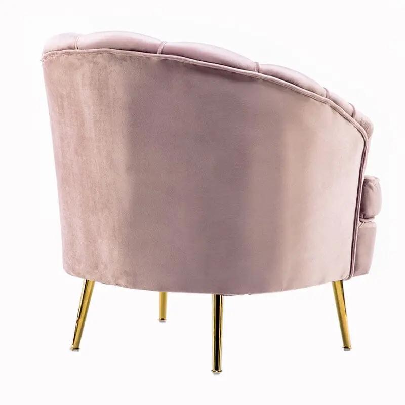 Velvet Noble Armchair with Gold Metal Legs - House Comfort