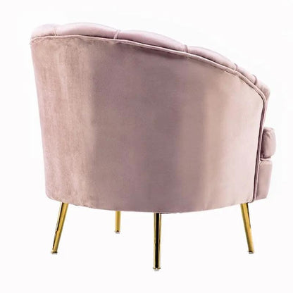 Velvet Noble Armchair with Gold Metal Legs - House Comfort