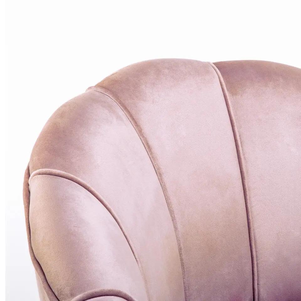 Velvet Noble Armchair with Gold Metal Legs - House Comfort