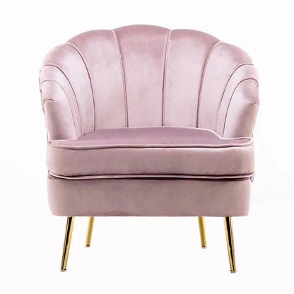 Velvet Noble Armchair with Gold Metal Legs - House Comfort
