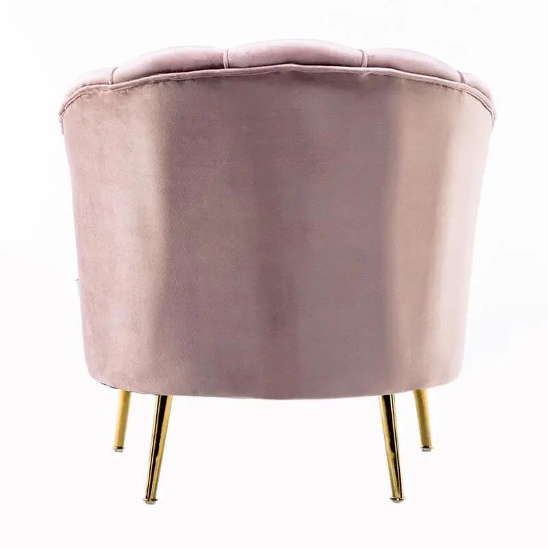 Velvet Noble Armchair with Gold Metal Legs - House Comfort