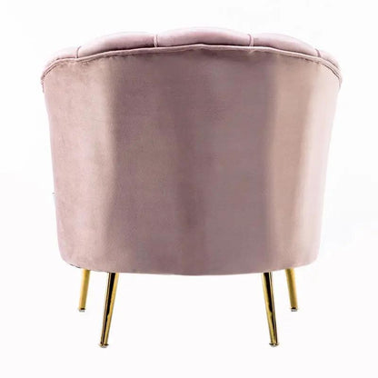 Velvet Noble Armchair with Gold Metal Legs - House Comfort