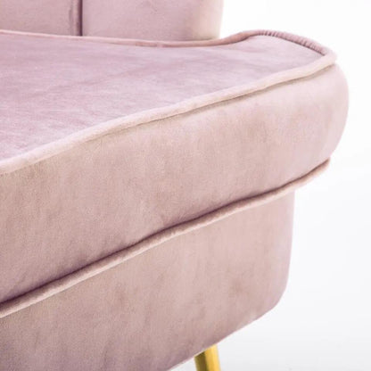 Velvet Noble Armchair with Gold Metal Legs - House Comfort