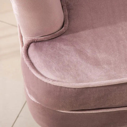 Velvet Noble Armchair with Gold Metal Legs - House Comfort