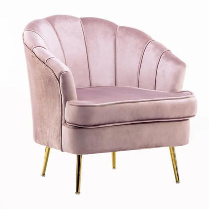 Velvet Noble Armchair with Gold Metal Legs - House Comfort