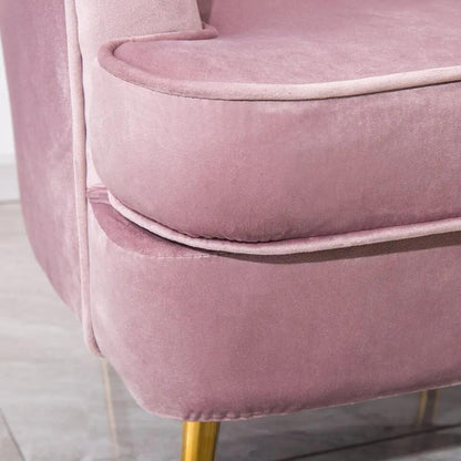 Velvet Noble Armchair with Gold Metal Legs - House Comfort