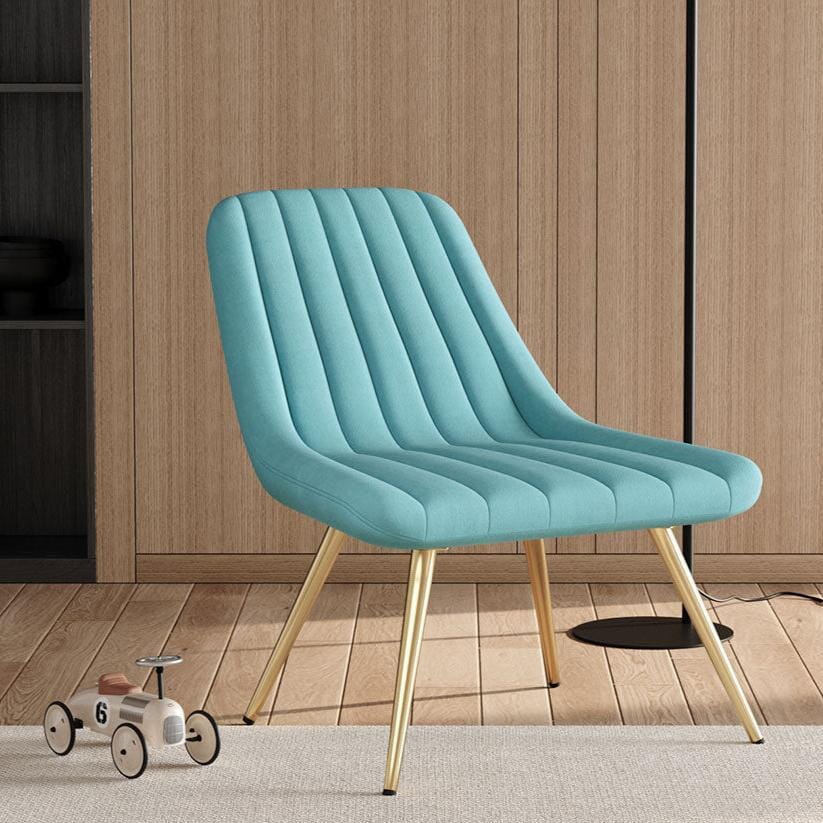 Velvet Upholstered Gold Metal Legs Lounge Accent Chair - House Comfort