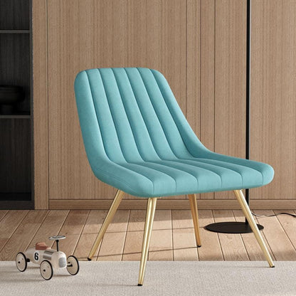 Velvet Upholstered Gold Metal Legs Lounge Accent Chair - House Comfort