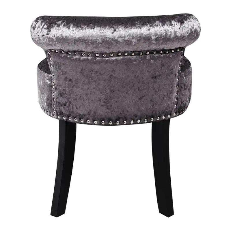 Velvet Upholstery Round Accent Chair Dressing Stool - House Comfort