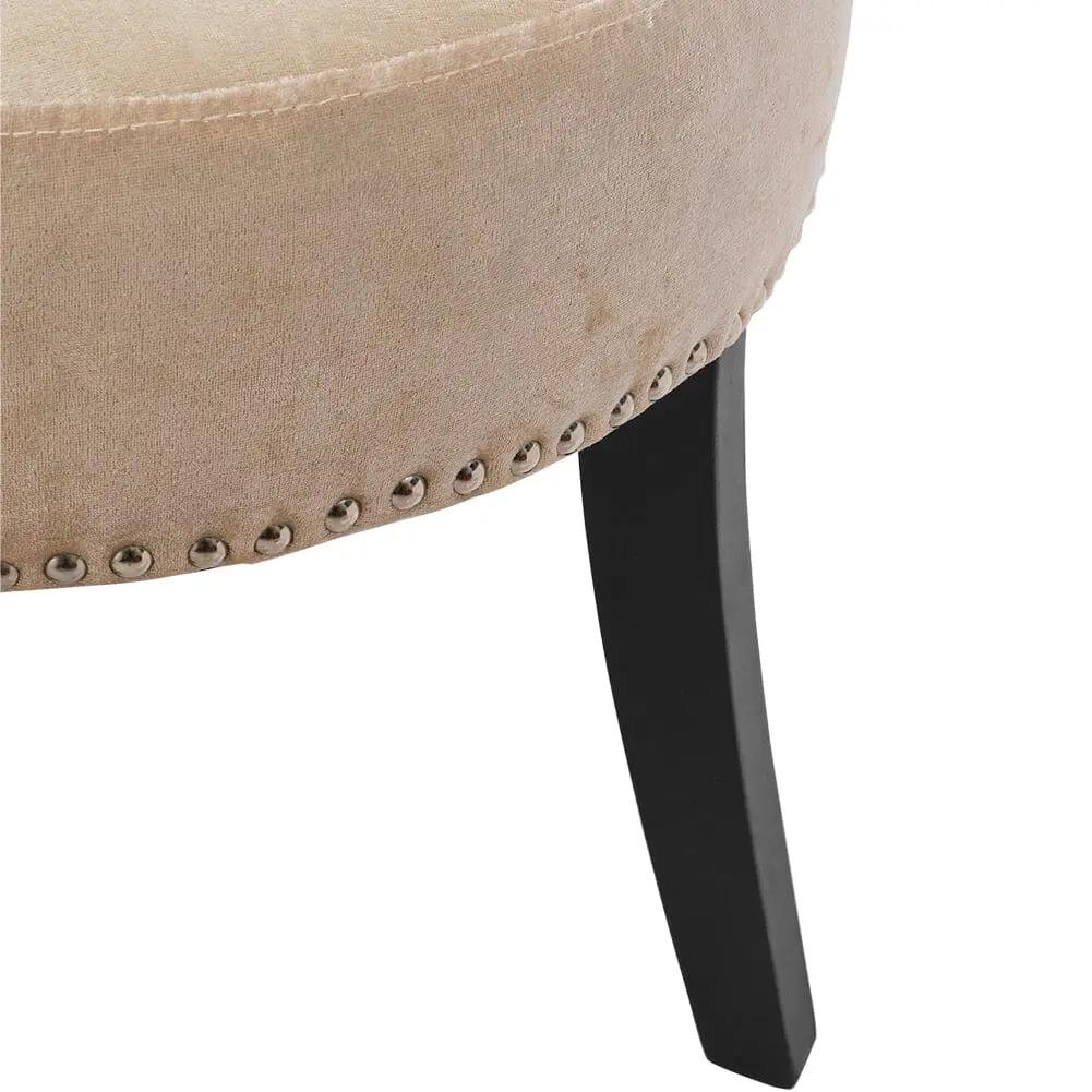 Velvet Upholstery Round Accent Chair Dressing Stool - House Comfort