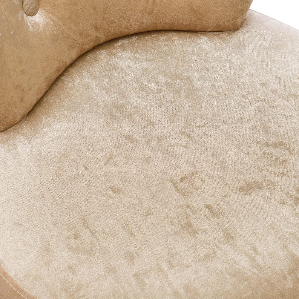 Velvet Upholstery Round Accent Chair Dressing Stool - House Comfort