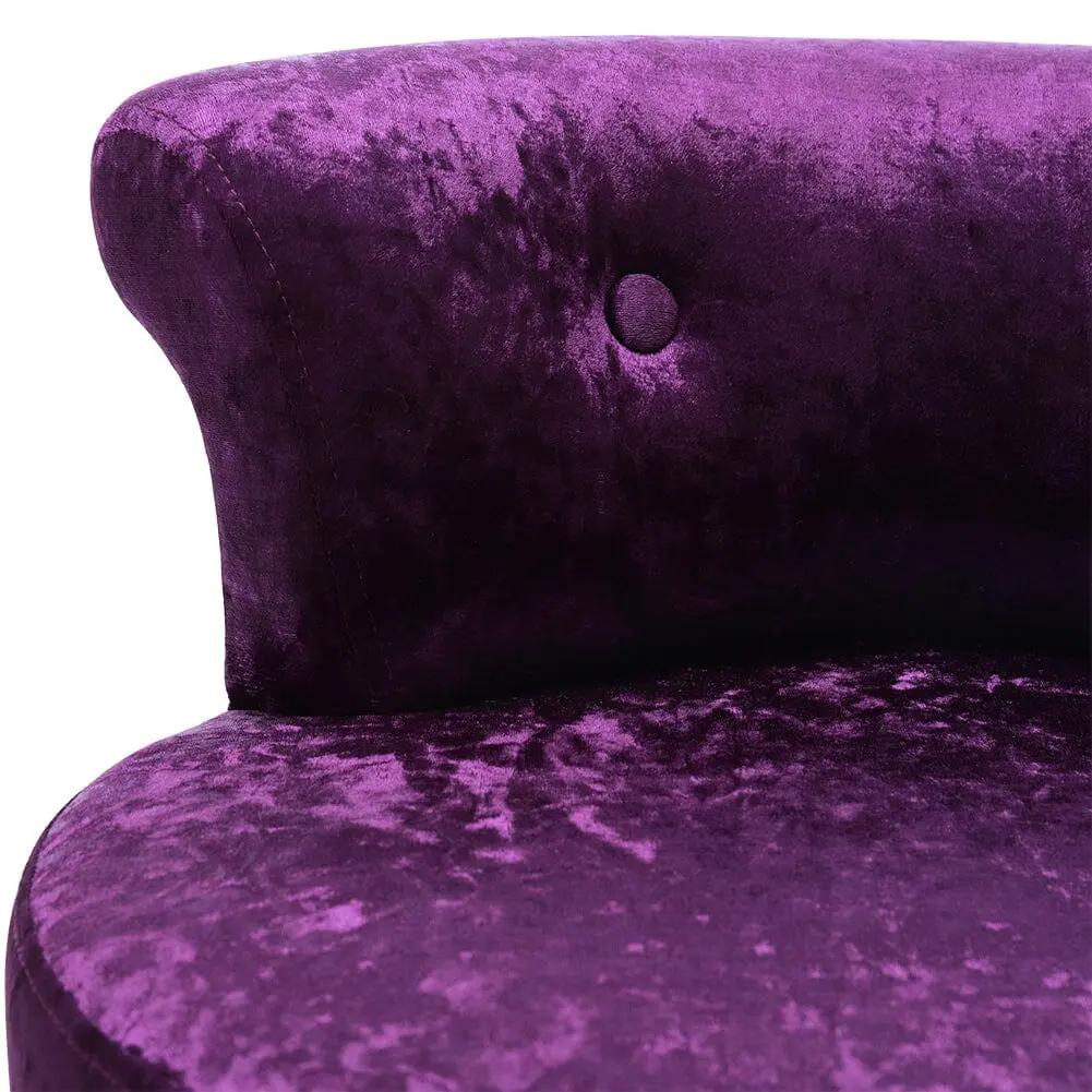 Velvet Upholstery Round Accent Chair Dressing Stool - House Comfort