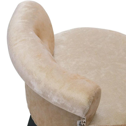 Velvet Upholstery Round Accent Chair Dressing Stool - House Comfort