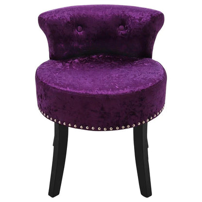 Velvet Upholstery Round Accent Chair Dressing Stool - House Comfort