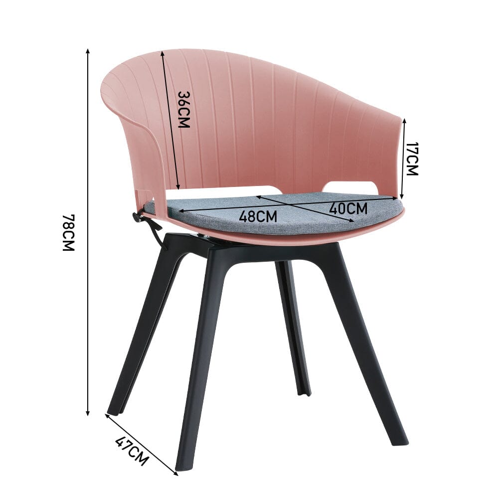 Versatile Gray Swivel Plastic Chairs, Set of Four, Durable and Lightweight - House Comfort