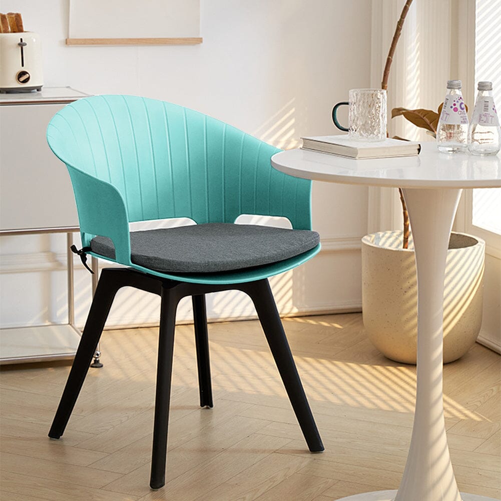 Versatile Gray Swivel Plastic Chairs, Set of Four, Durable and Lightweight - House Comfort