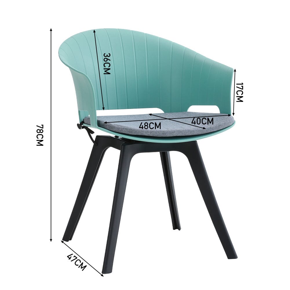 Versatile Gray Swivel Plastic Chairs, Set of Four, Durable and Lightweight - House Comfort