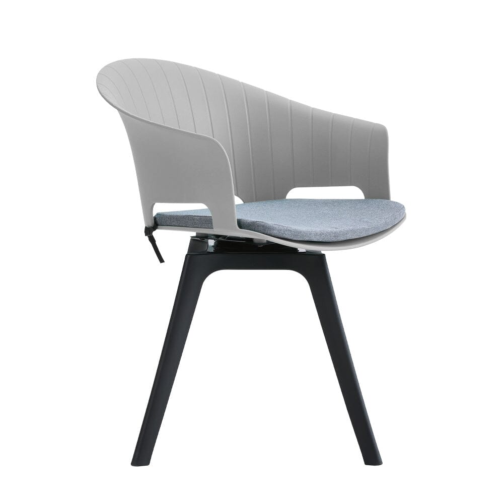 Versatile Gray Swivel Plastic Chairs, Set of Four, Durable and Lightweight - House Comfort