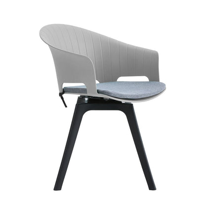 Versatile Gray Swivel Plastic Chairs, Set of Four, Durable and Lightweight - House Comfort