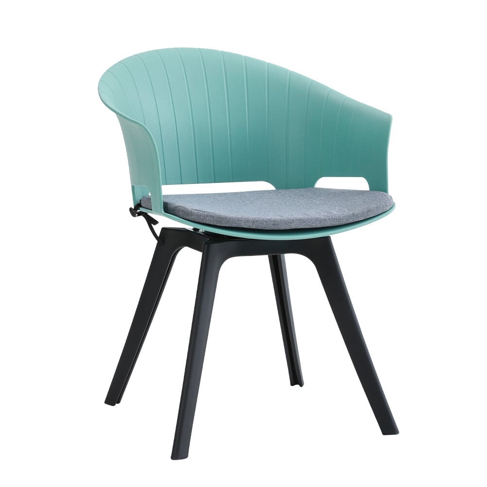 Versatile Gray Swivel Plastic Chairs, Set of Four, Durable and Lightweight - House Comfort