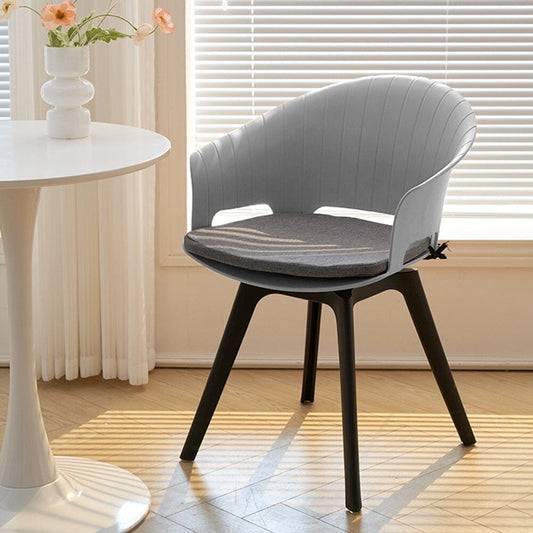 Versatile Gray Swivel Plastic Chairs, Set of Four, Durable and Lightweight - House Comfort