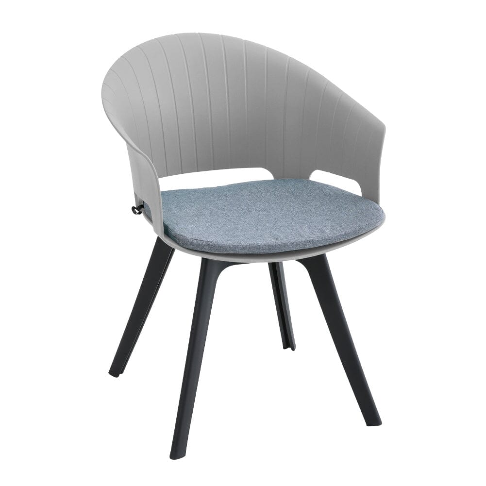 Versatile Gray Swivel Plastic Chairs, Set of Four, Durable and Lightweight - House Comfort
