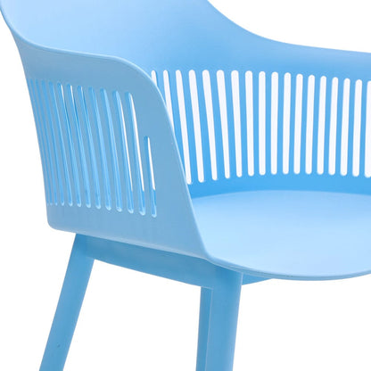 Vibrant Blue Plastic Chair, Set of Four, Durable and Lightweight - House Comfort