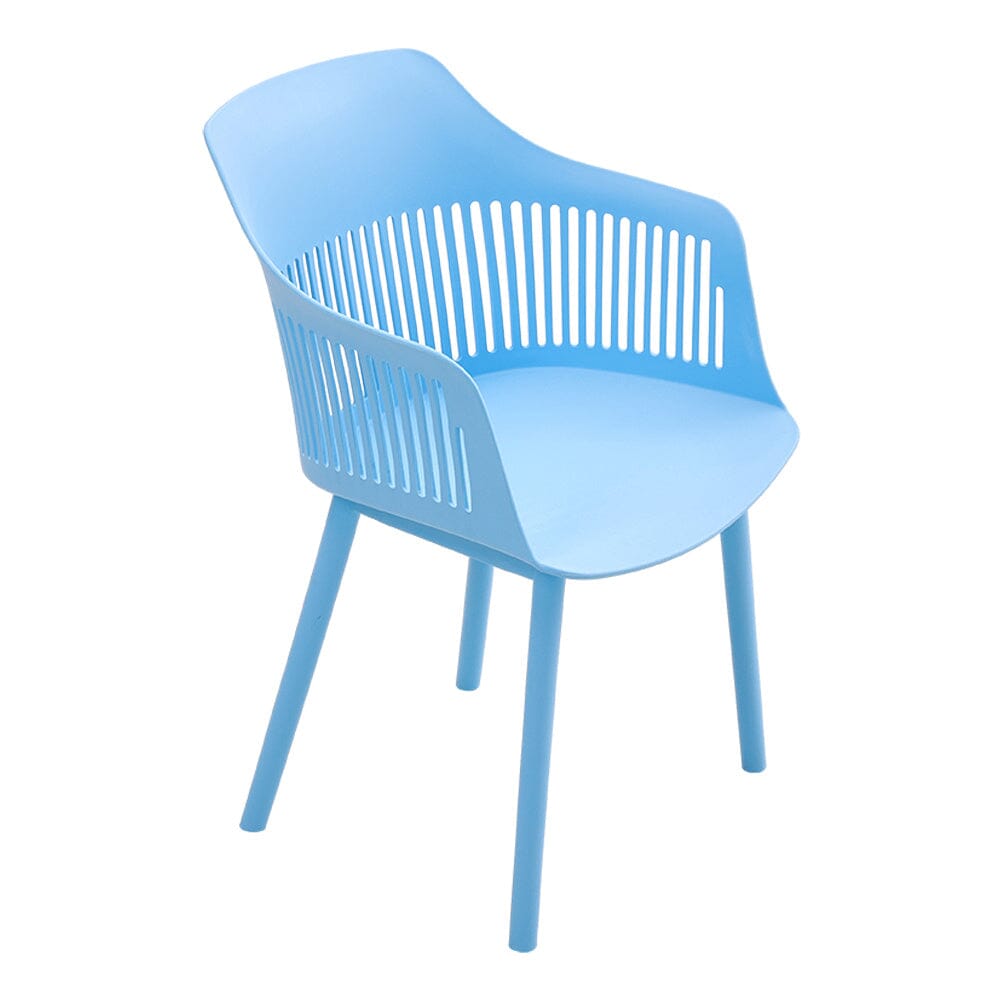 Vibrant Blue Plastic Chair, Set of Four, Durable and Lightweight - House Comfort