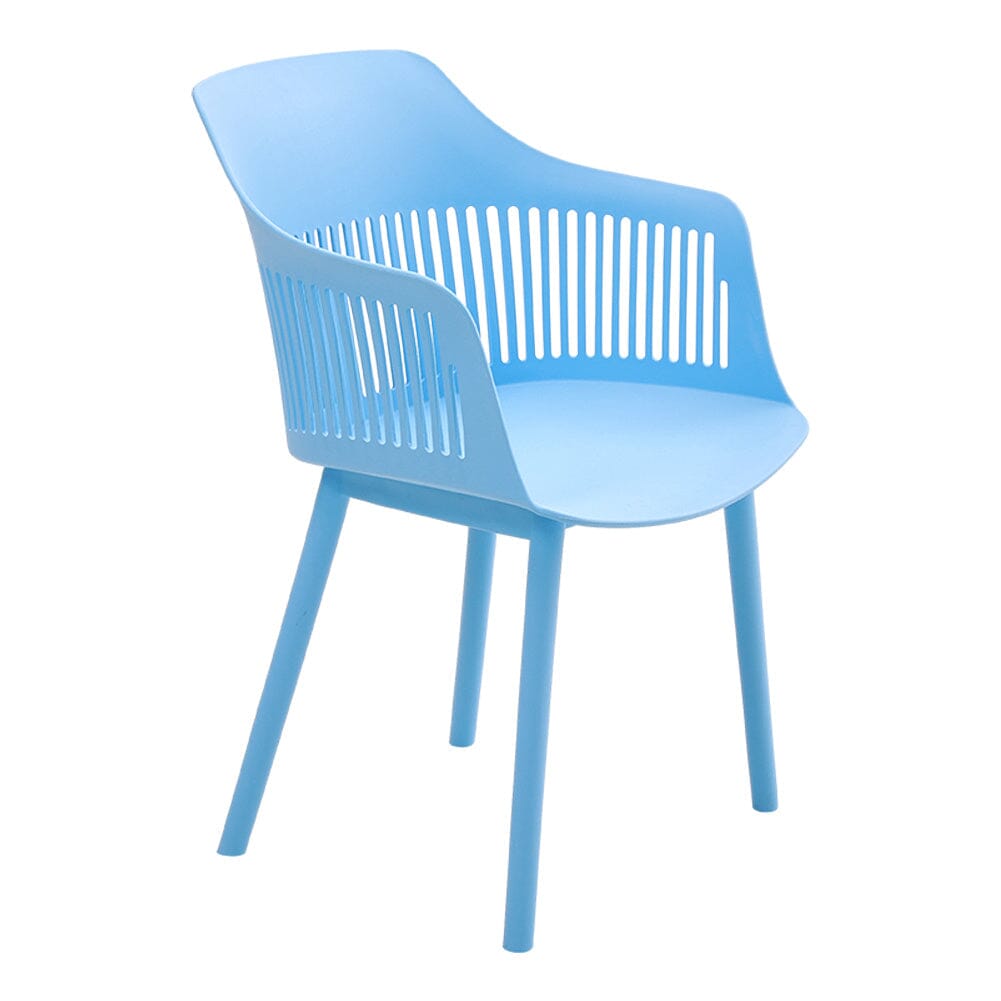Vibrant Blue Plastic Chair, Set of Four, Durable and Lightweight - House Comfort