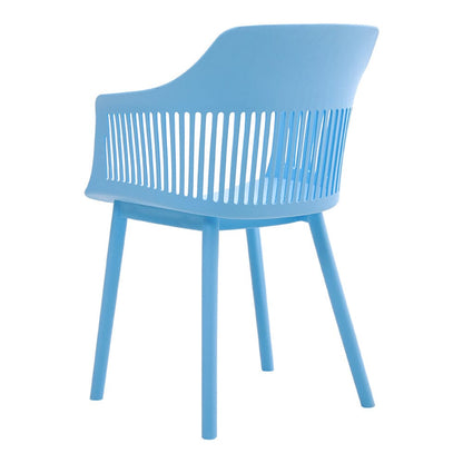 Vibrant Blue Plastic Chair, Set of Four, Durable and Lightweight - House Comfort