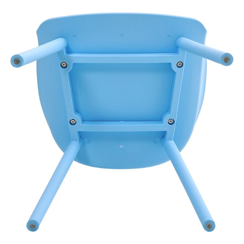 Vibrant Blue Plastic Chair, Set of Four, Durable and Lightweight - House Comfort