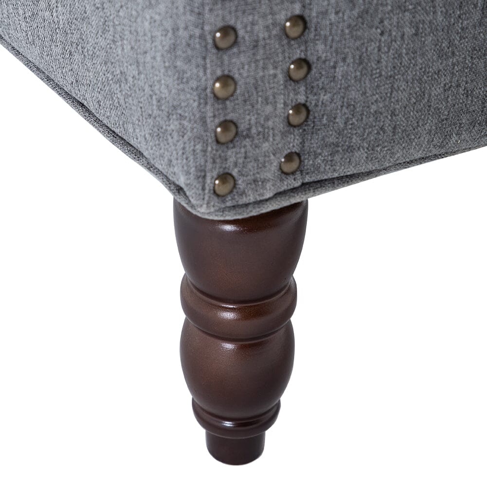 Vintage Linen Upholstered Wing Back Armchair - House Comfort