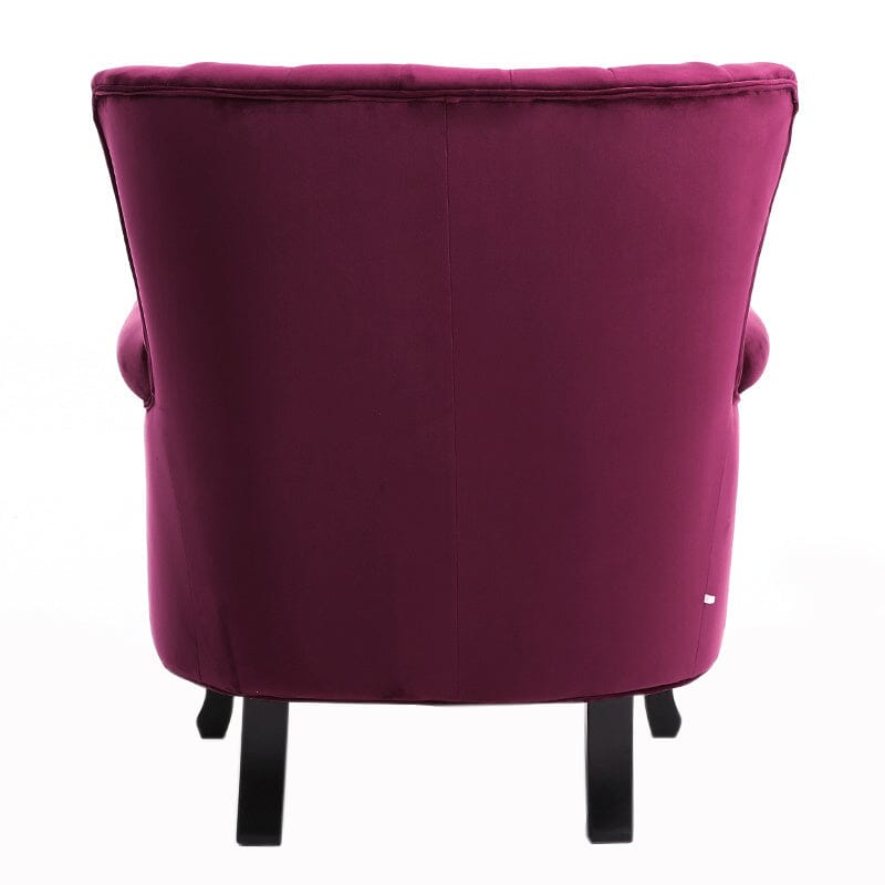WineRed/Blue Velvet Wingback Chair Upholstered Armchair - House Comfort