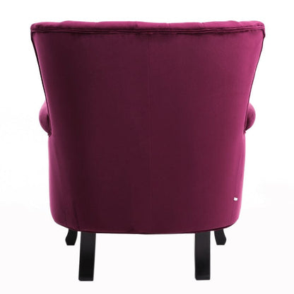 WineRed/Blue Velvet Wingback Chair Upholstered Armchair - House Comfort