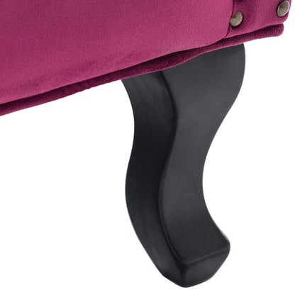 WineRed/Blue Velvet Wingback Chair Upholstered Armchair - House Comfort