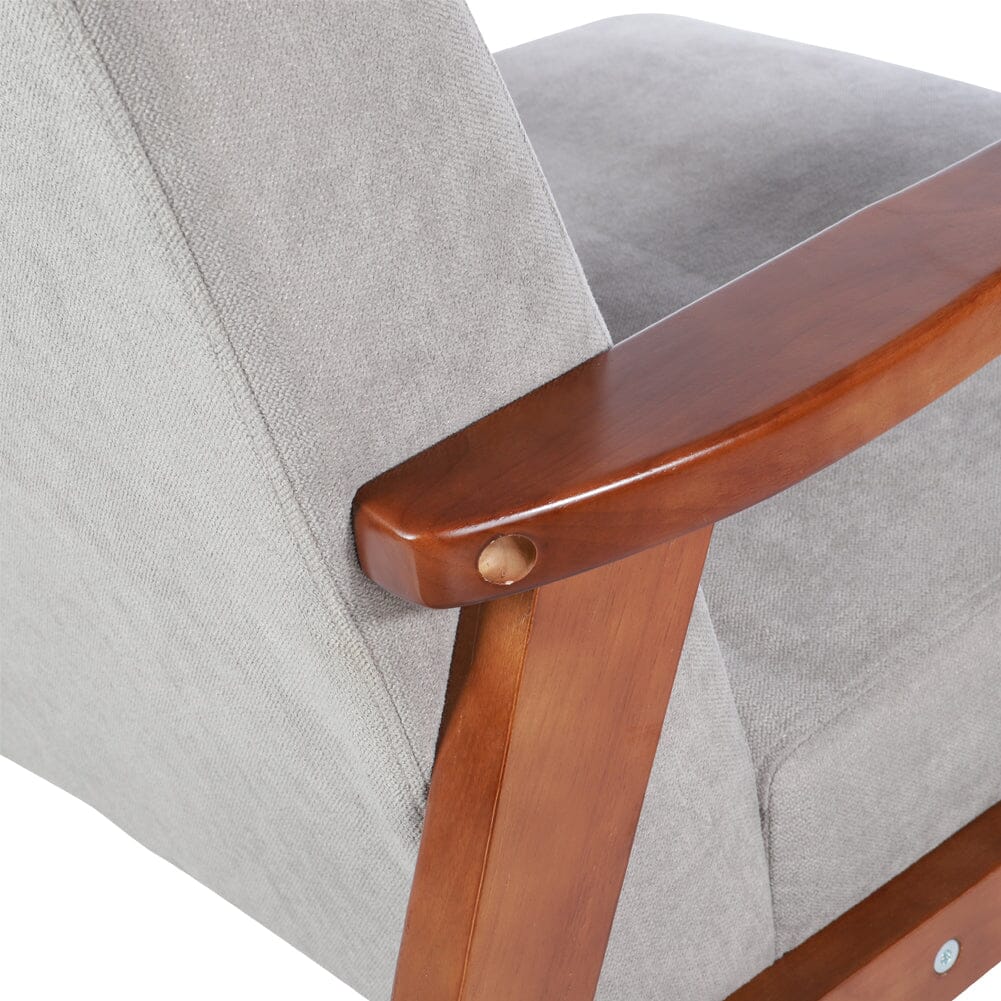 Wood Single Sofa Lounge Chair with Cushion - House Comfort