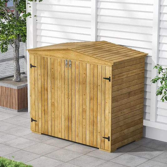 Wooden Garden Storage Shed – Lockable Outdoor Storage for Tools, Bikes & Garden Equipment - House Comfort