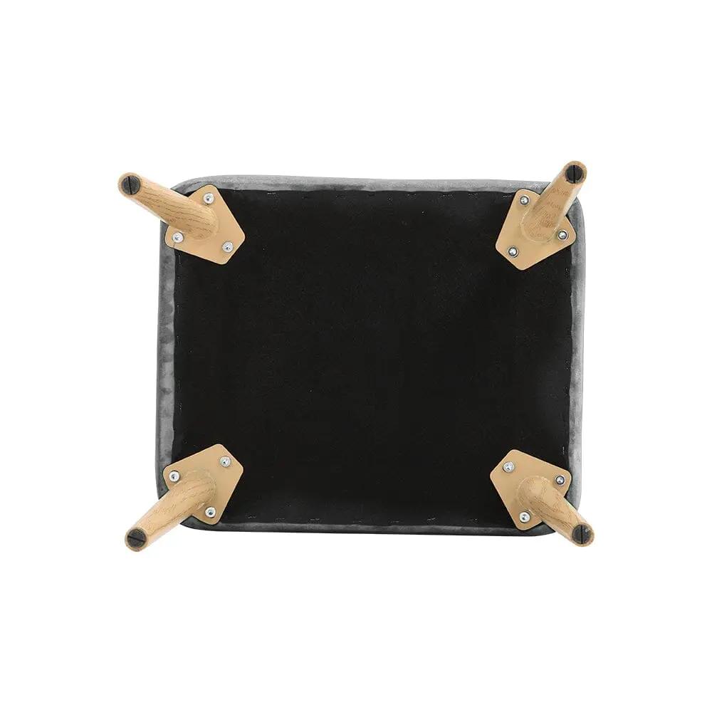 Wooden Legs Velvet Armchair Chair with Footrest - House Comfort