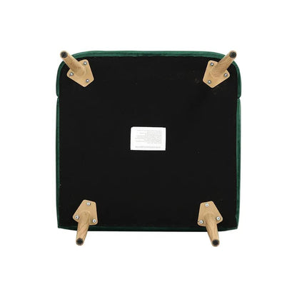 Wooden Legs Velvet Armchair Chair with Footrest - House Comfort