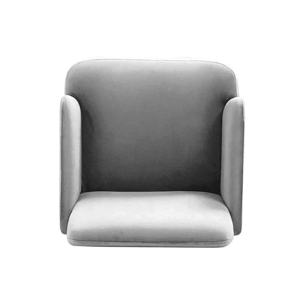 Wooden Legs Velvet Armchair Chair with Footrest - House Comfort