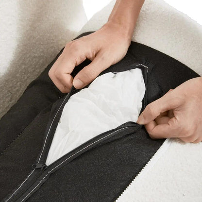 Wooden Legs Velvet Armchair Chair with Footrest - House Comfort