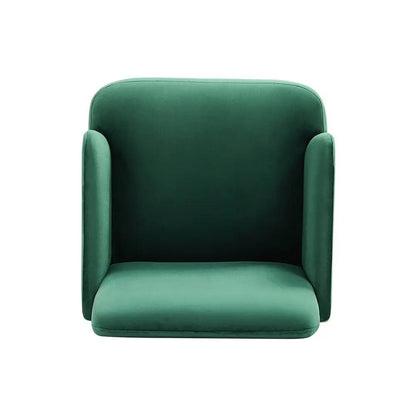 Wooden Legs Velvet Armchair Chair with Footrest - House Comfort