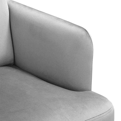 Wooden Legs Velvet Armchair Chair with Footrest - House Comfort