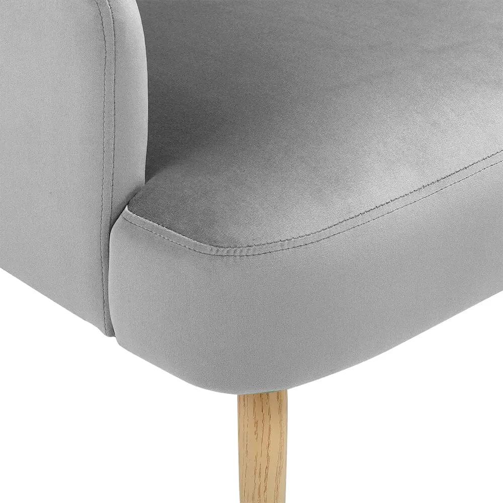 Wooden Legs Velvet Armchair Chair with Footrest - House Comfort