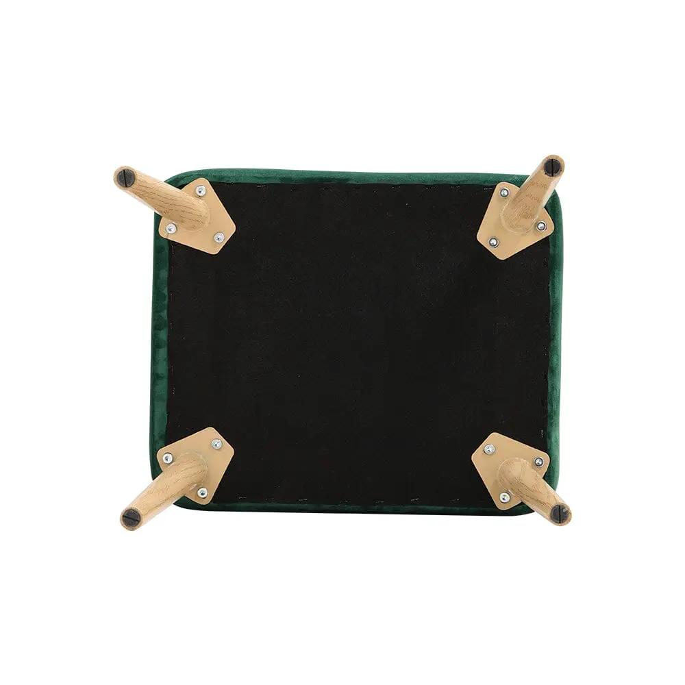 Wooden Legs Velvet Armchair Chair with Footrest - House Comfort